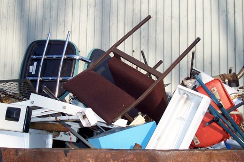 Skip placed outside a residential property with safety signage