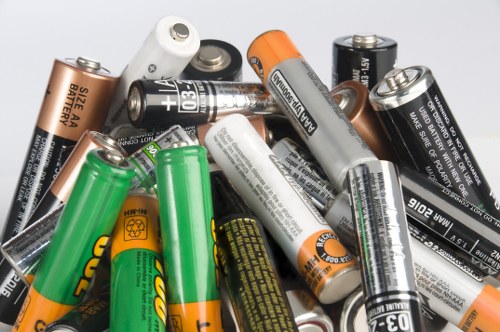 Workers sorting recyclables at a transfer station
